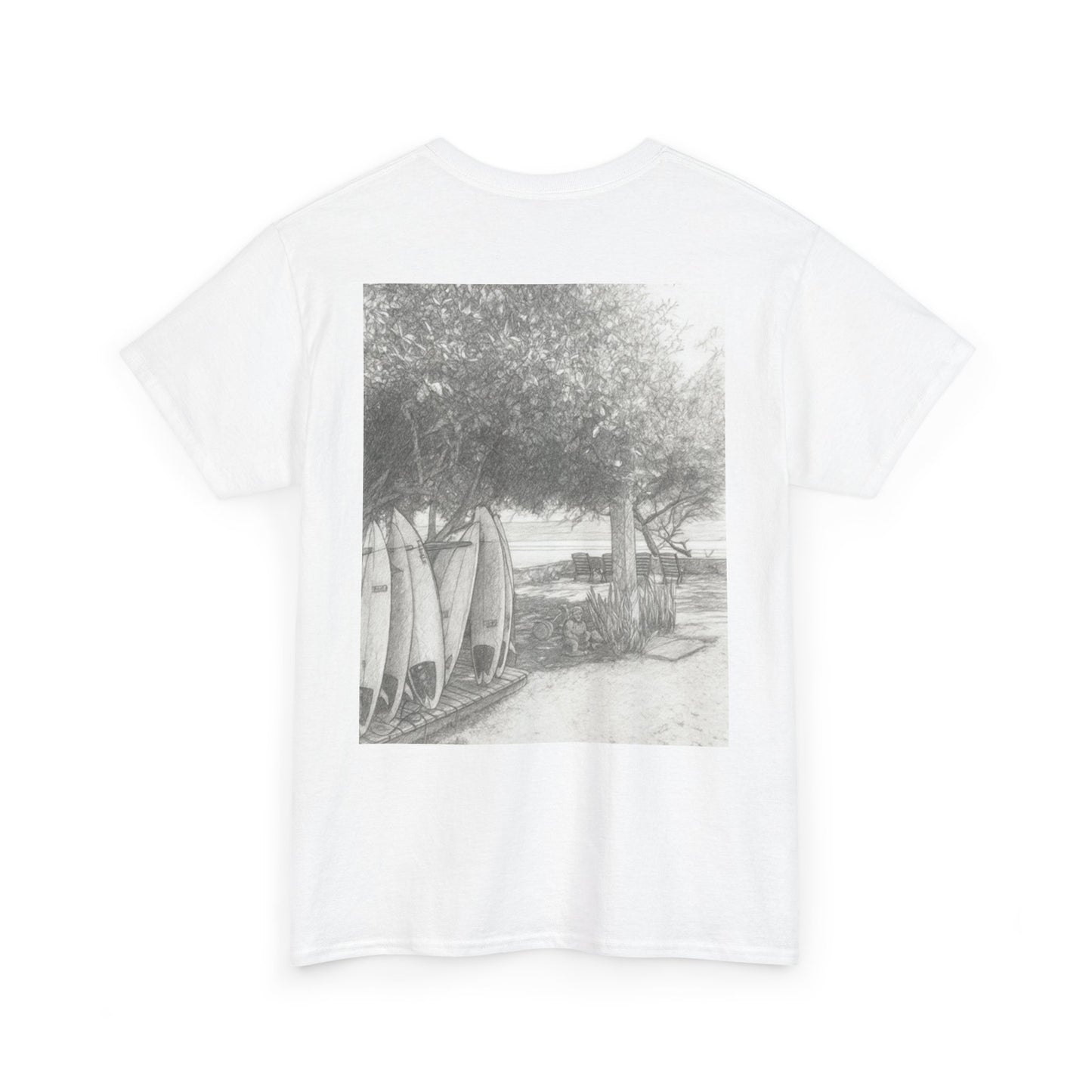 Beach Vibes Unisex Heavy Cotton Tee, Surfing T-Shirt, Summer Apparel, Casual Wear, Gift for Beach Lovers, Vacation Shirt